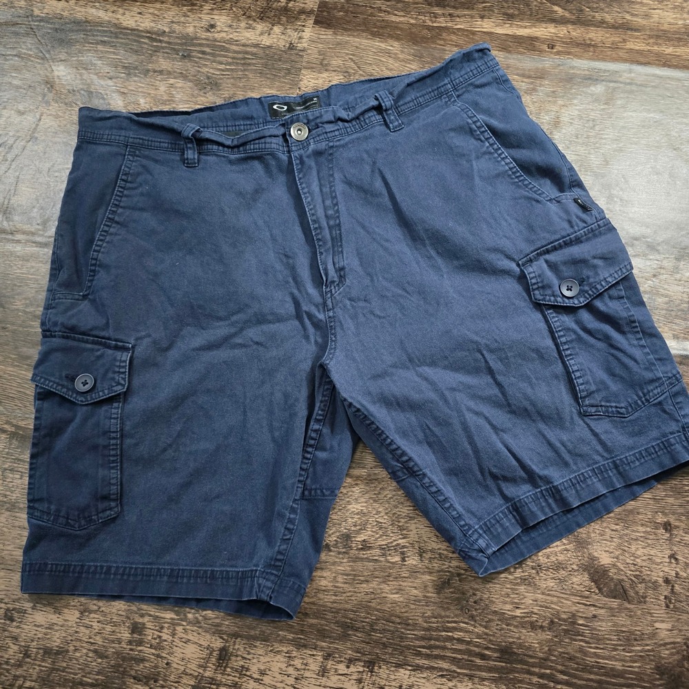 OAKLEY Cargo Shorts Mens 38 Navy‎ Blue Excellent Regular Fit Cotton Stretch